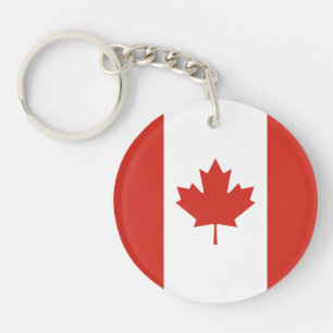 Patriotic Canadian Flag Keychain