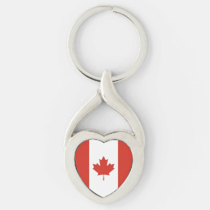 Patriotic Canadian Flag Keychain