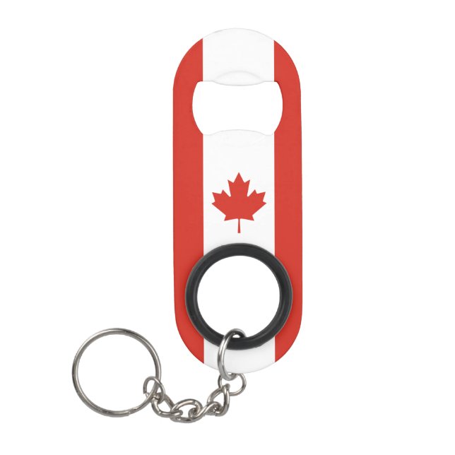 Patriotic Canadian Flag Keychain Bottle Opener (Front)