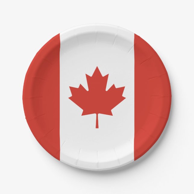 Patriotic Canadian Flag Paper Plates (Front)