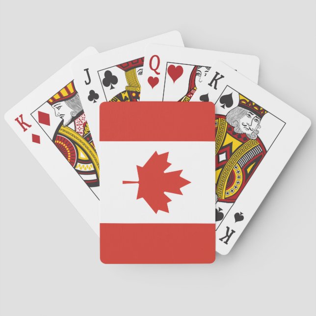 Patriotic Canadian Flag Poker Cards (Back)