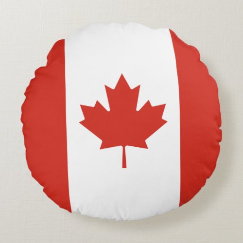 Patriotic Canadian Flag Round Pillow