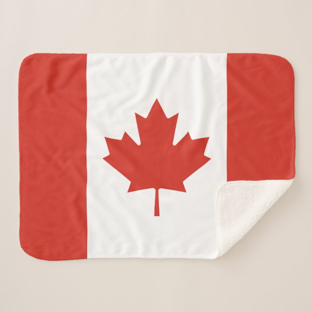 Patriotic Canadian Flag Sherpa Blanket (Front (Horizontal))