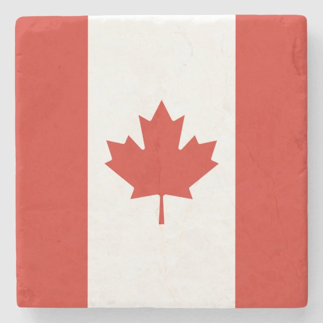 Patriotic Canadian Flag Stone Coaster (Front)