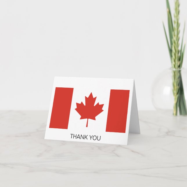 Patriotic Canadian Flag Thank You Card (Front)