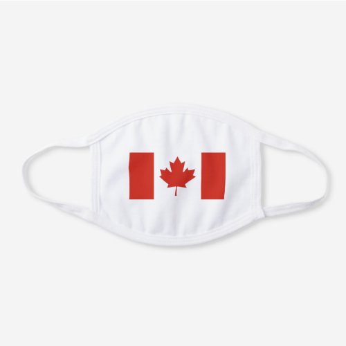 Patriotic Canadian Flag White Cotton Face Mask