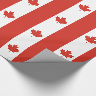 Patriotic Canadian Flag Wrapping Paper