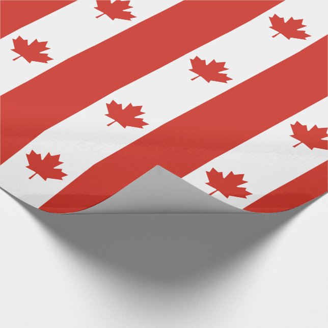 Patriotic Canadian Flag Wrapping Paper (Corner)