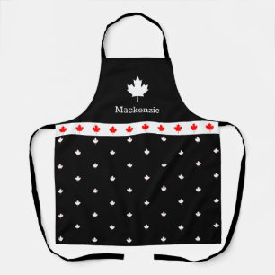Patriotic Canadian Red and White Maple Leaf BLAC Apron