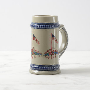Patriotic Candy Canes Christmas Stein