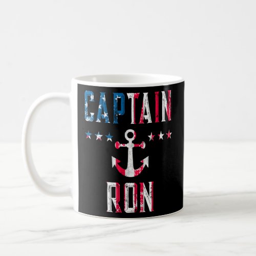 Patriotic Captain Ron Us Flag 4Th Of July Boating  Coffee Mug