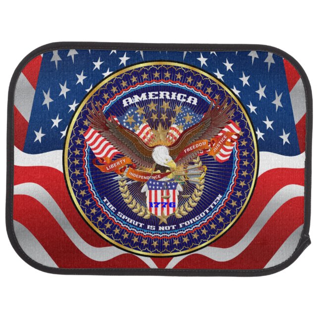 Patriotic Car Mats Rear set of 2 View about design (Rear)
