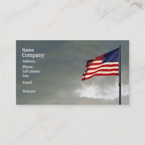 Patriotic Card American Flag at sunset blue sky Business Card