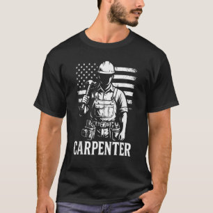 Patriotic Carpenter USA Flag Vintage Woodworker T-Shirt