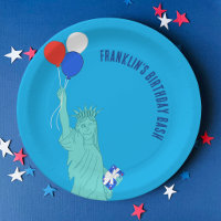Patriotic Cartoon Statue of Liberty Birthday Party