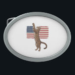 Patriotic Cat American Flag Vintage Vector Design_ Belt Buckle<br><div class="desc">Patriotic Cat American Flag Vintage Vector Design_1</div>