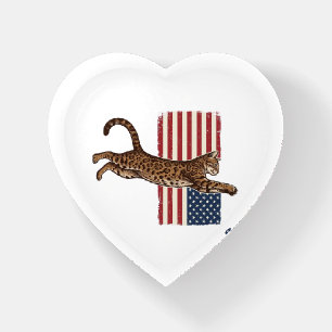 Patriotic Cat American Flag Vintage Vector Design_ Paperweight