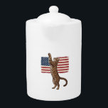 Patriotic Cat American Flag Vintage Vector Design_ Teapot<br><div class="desc">Patriotic Cat American Flag Vintage Vector Design_1</div>