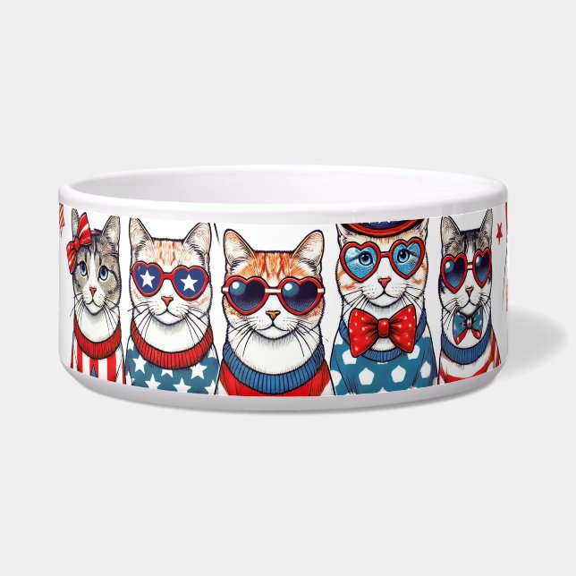 Patriotic Cat  Bowl (Front)
