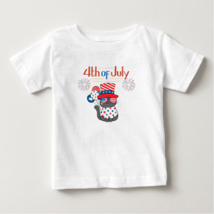 Patriotic cat July 4th holiday Baby T-Shirt