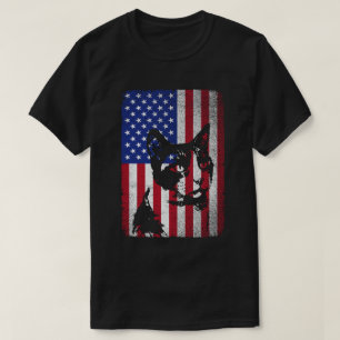 Patriotic Cat Lover 4th of July USA American Flag T-Shirt