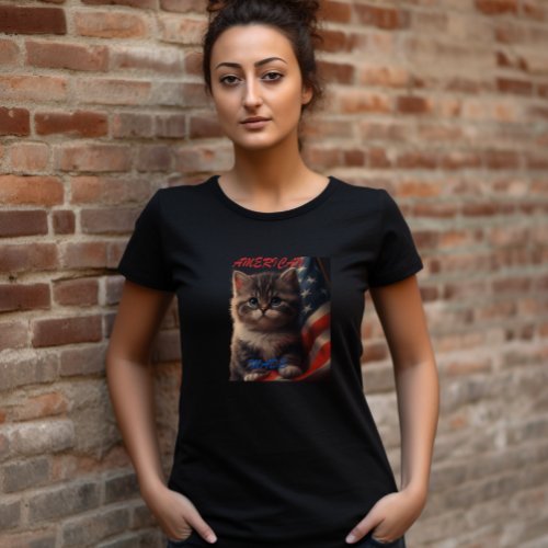 Patriotic Cat Lover T_Shirt