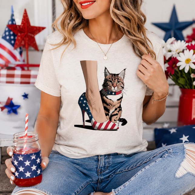 Patriotic Cat Mom Shirt | Cute 4th of July Tee (Creator Uploaded)