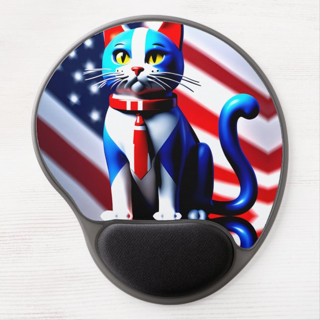 Patriotic cat mousepad (Front)