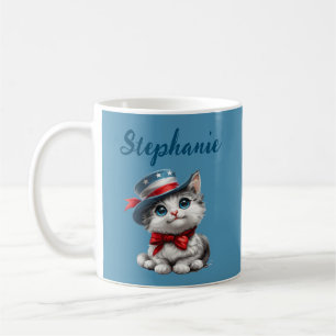Patriotic Cat Mug 4th of July Fourth Mug