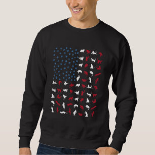 Patriotic Cat Paw America Flag 4th Of July Sweatshirt