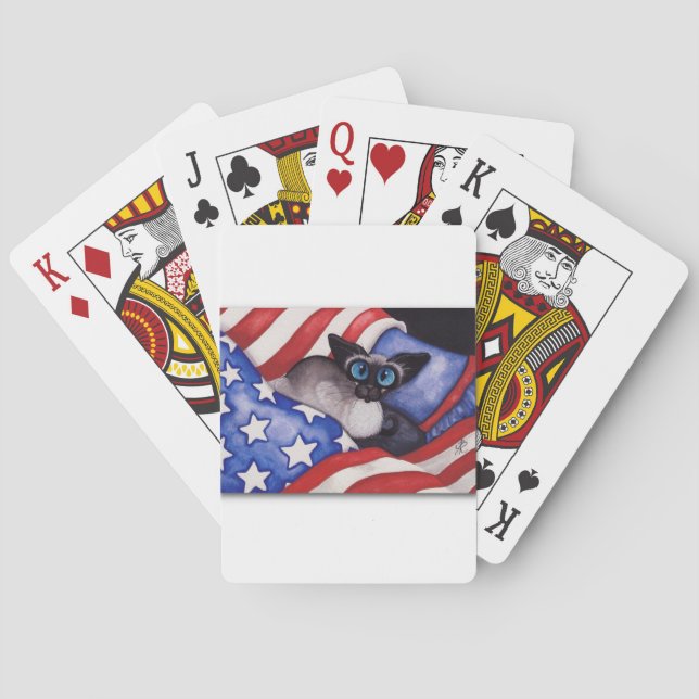 Patriotic Cat Poker Cards (Back)
