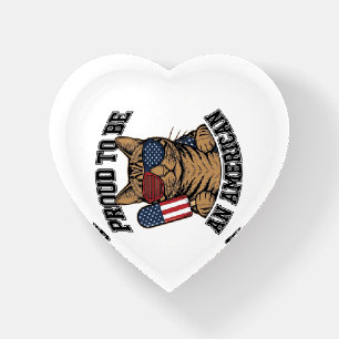 Patriotic Cat Proud to Be American Vintage Vector Paperweight