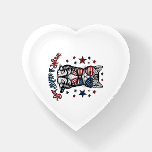 Patriotic Cat Red White and Meow Vintage Design_1 Paperweight