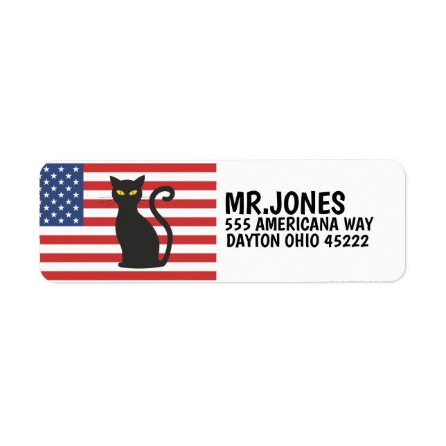 PATRIOTIC CAT Return Address Label (Front)