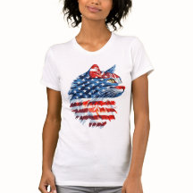 Patriotic Cat T-Shirt, American Flag, USA Pride