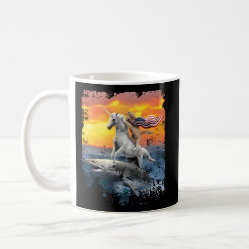 Patriotic Cat Unicorn Shark For Veterans Coffee Mug