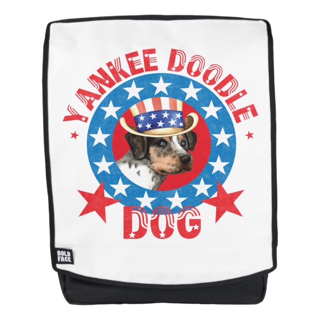 Patriotic Catahoula Leopard Dog Backpack (Front)