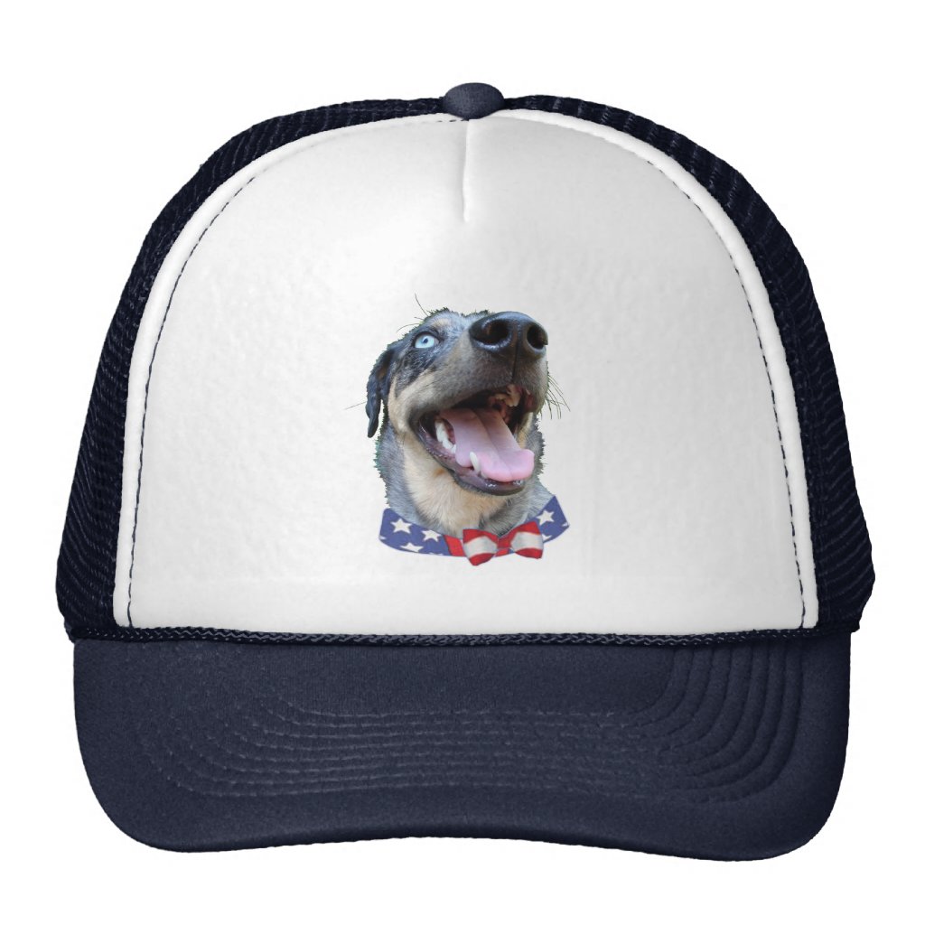 Patriotic Catahoula Leopard Dog hat
