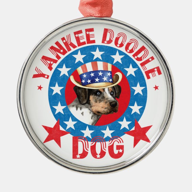 Patriotic Catahoula Metal Ornament (Front)