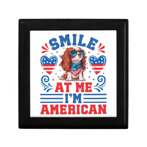 Patriotic Cavalier Dog for 4th Of July Gift Box