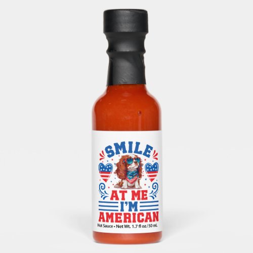 Patriotic Cavalier Dog for 4th Of July Hot Sauces