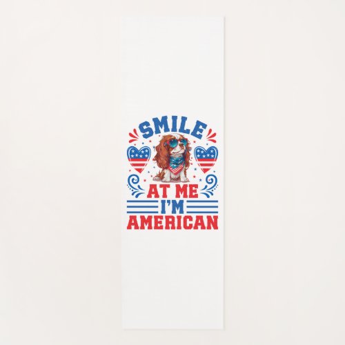 Patriotic Cavalier Dog for 4th Of July Yoga Mat