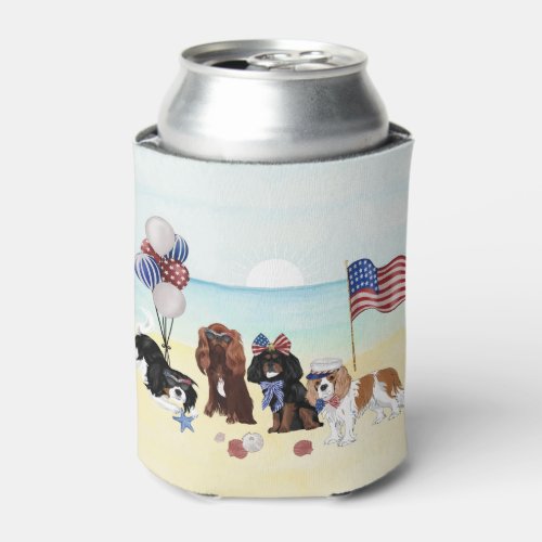 Patriotic Cavalier King Charles Spaniels  Can Cooler