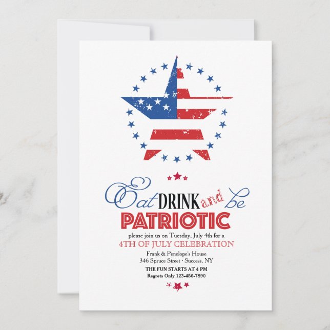 Patriotic Celebration Invitation (Front)