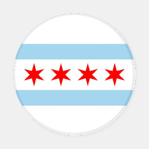 Patriotic ceramic coasters with Chicago flag