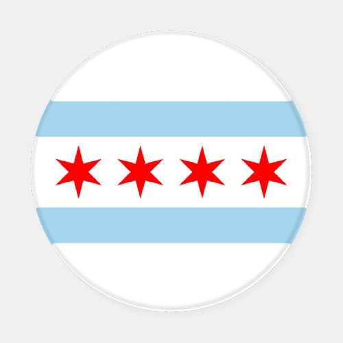 Patriotic ceramic coasters with Chicago flag