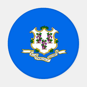 Patriotic ceramic coasters with Connecticut flag