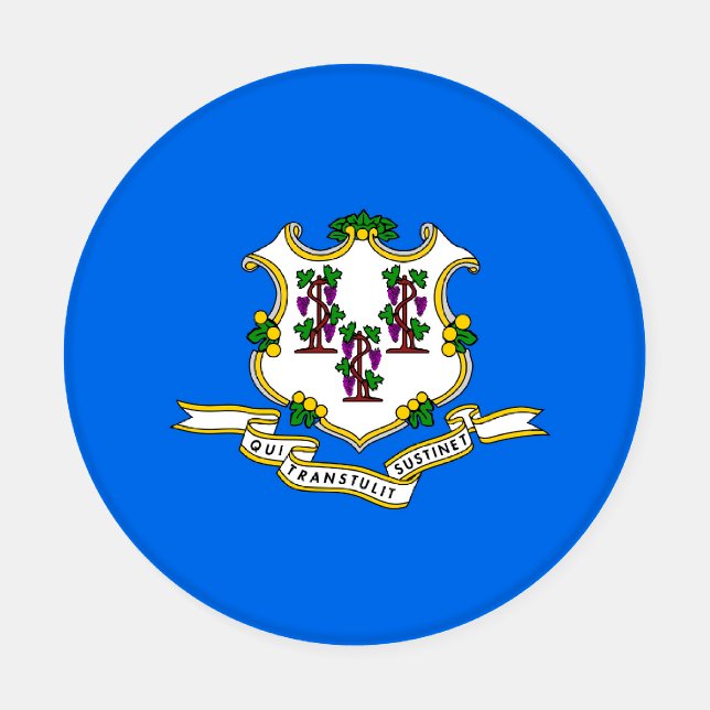 Patriotic ceramic coasters with Connecticut flag (Single)
