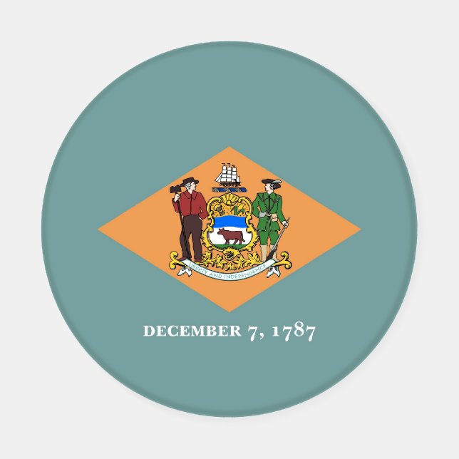 Patriotic ceramic coasters with Delaware flag (Single)