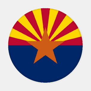 Patriotic ceramic coasters with flag of Arizona